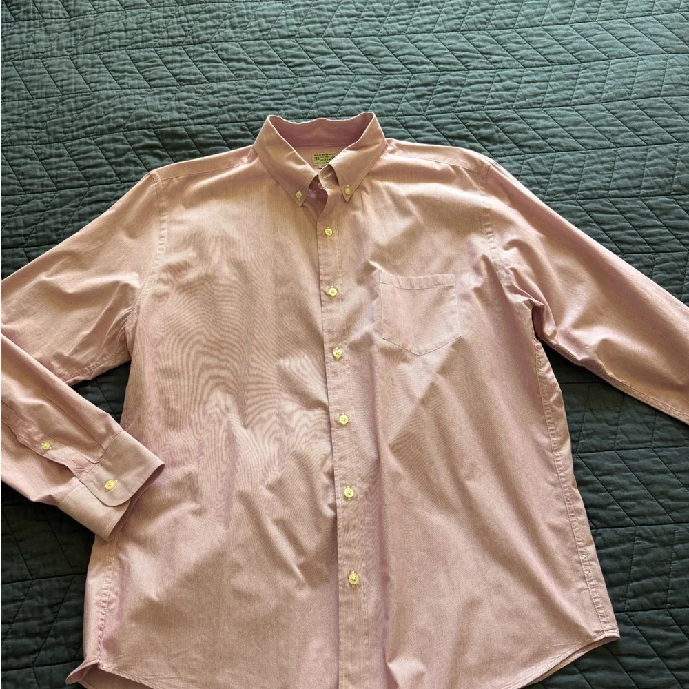 J. Crew Pink Pinstripe Cotton Shirt